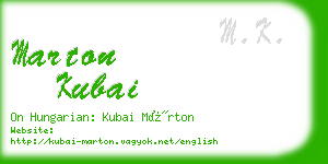 marton kubai business card